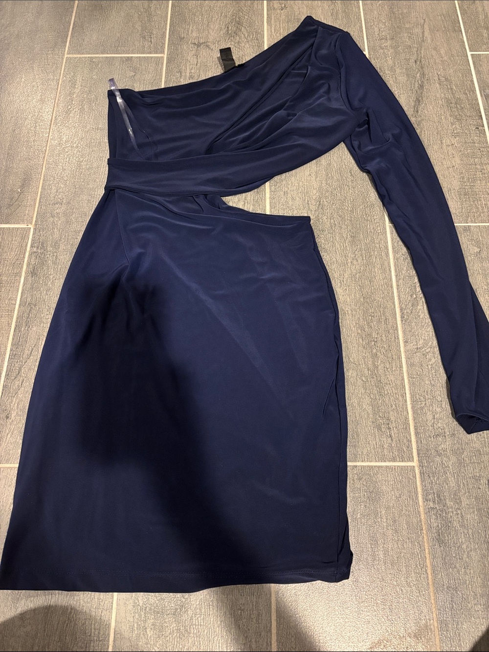 Windsor Navy One-Shoulder Cutout Dress